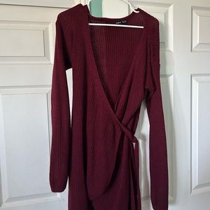 Rib-Knit burgundy dess